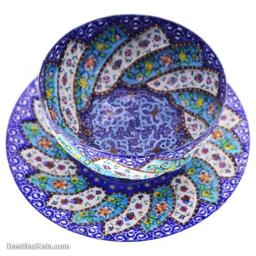 کاسه و بشقاب میناکاری شده مسی کد LT-38