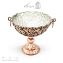 کاسه پایه دار مسی قلم زنی زنجان نانو شده قطر 18 سانتی AH-115