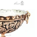 کاسه پایه دار مسی قلم زنی زنجان نانو شده قطر 22 سانتی AH-114