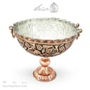 کاسه پایه دار مسی قلم زنی زنجان نانو شده قطر 24 سانتی AH-113