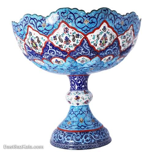 آجیل خوری میناکاری مسی پایه دار کد LT-86