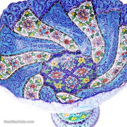 کاسه پایه دار میناکاری مسی کد LT-43