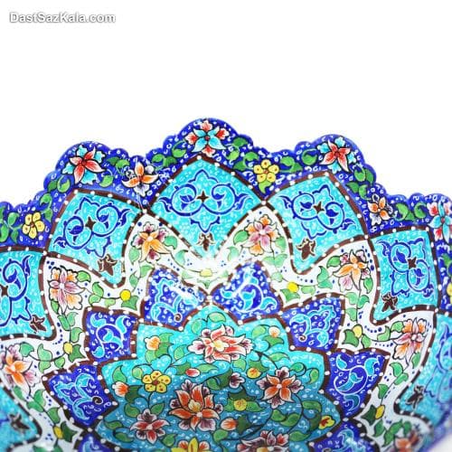 کاسه میناکاری پایه دار مسی کد LT-44