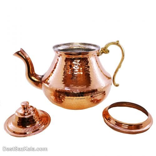 کتری مسی زنجان چکش کاری شده مدل گلابی کد SSH-27