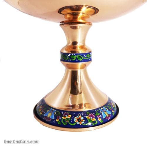 کشکول مسی پایه دار طرح پرداز نانو شده سایز 2 کد MJ-37