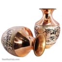 گلدان الماس تراش نقره کوب مدل شکمی 2 عددی کد MJ-103