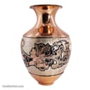 گلدان الماس تراش نقره کوب مدل شکمی 2 عددی کد MJ-103