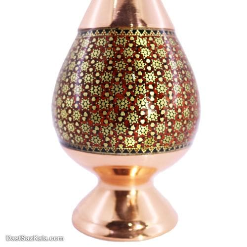 گلدان خاتم کاری اصفهان 20 سانتی مدل موشکی کد MJ-88