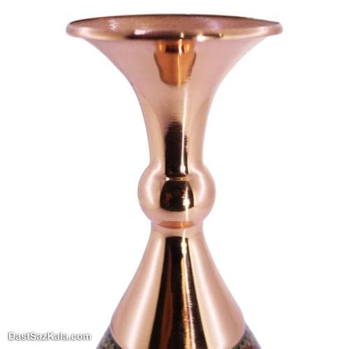 گلدان مسی خاتم اصفهان 25 سانتی مدل موشکی کد MJ-86