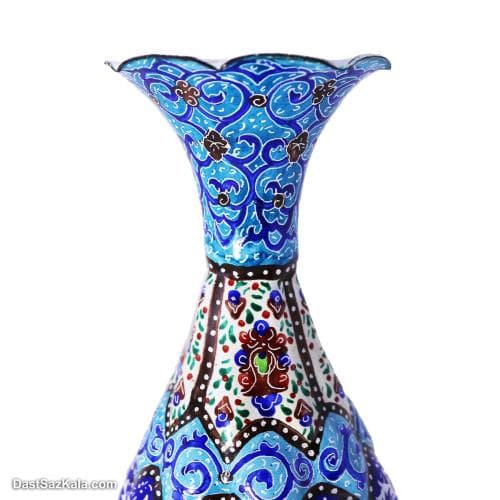 گلدان کوزه ای میناکاری مسی کوچک کد LT-107