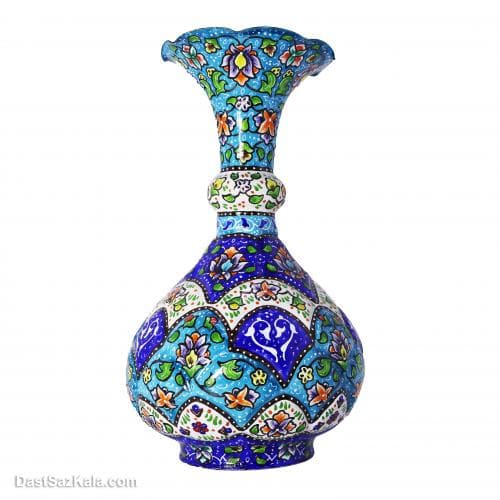 گلدان میناکاری مسی مدل کوزه ی 16 سانتی کد LT-20