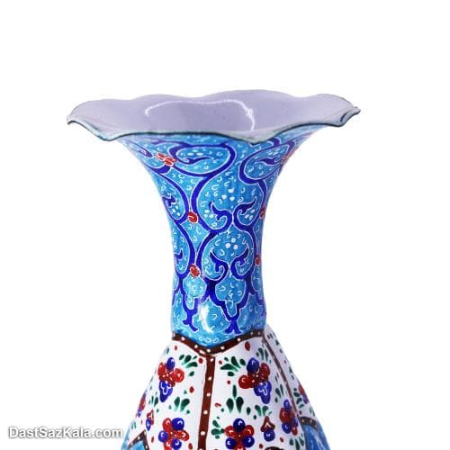 گلدان میناکاری مسی مدل کوزه ای 16 سانتی کد LT-91