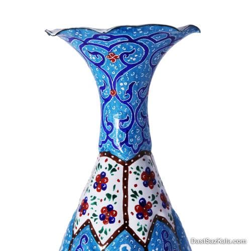 گلدان مسی میناکاری مدل کوزه ای 16 سانتی کد LT-92