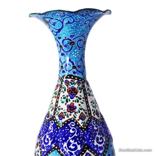 گلدان کوزه ای میناکاری مسی 16 سانتی کد LT-93