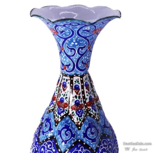 گلدان میناکاری مسی 16 سانتی مدل کوزه ای کد LT-99