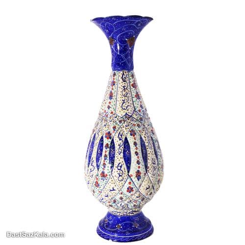 گلدان میناکاری 25 سانتی مسی مدل کوزه ای کد LT-90