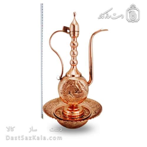 آفتابه لگن مسی زنجان قلم کاری شده کد MJ-121