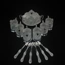 سرويس چاي خوري ملیله کاری زنجان طرح ترمه قندان بيضي SG-221