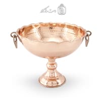 آجیل خوری مسی پایه دار مدل گوشواره ای قطر 18 سانتی کد AH-46