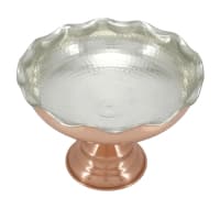 آجیل خوری مسی پایه دار چکشی قطر 20 سانتیمتری کد AH-102