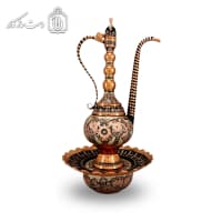 آفتابه لگن مسی الماس تراش نقره کوب جلال مدل توپی کد MJ-119