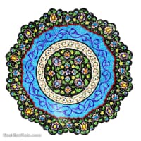 بشقاب دیوارکوب و شیرینی خوری میناکاری مسی 25 سانتی کد LT-24