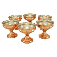 ست هفت سین و بستنی خوری مسی پایه دار 10سانتی 6 تایی AH-58