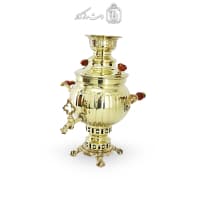 سماور زغالی برنجی مدل آینه ای 3 لیتری کد AH-147