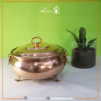 سوفله خوری مسی درب دار زنجان بزرگ سایز 3 کد PA-47