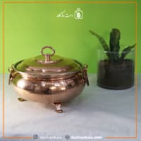 سوفله خوری مسی درب دار زنجان متوسط سایز 2 کد PA-46