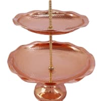 شیرینی خوری دو طبقه مسی پایه دار زنجان کد AAS-11