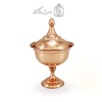 قندان مسی درب دار پایه دار 21 سانتی کد HSH-13