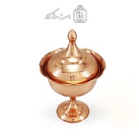 قندان مسی درب دار پایه دار 21 سانتی کد HSH-13