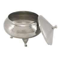 قندان مسی سفید مدل سفینه ی سه پایه 12 سانتیمتری کد AH-79