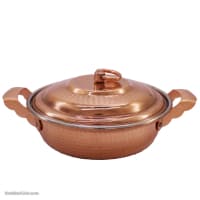 ماهیتابه درب دار مسی زنجان سایز 2 کوچک کد PA-33