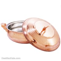 ماهیتابه درب دار مسی زنجان سایز 3 بزرگ مدل تیانچه کد PA-39