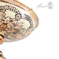میوه خوری مسی پایه دار الماس تراش نقره کوب کد MJ-130
