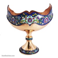 کشکول مسی پایه دار طرح پرداز نانو شده سایز 2 کد MJ-37