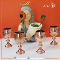 گلاسه مسی طرح دار 4 عددی کد AP-43
