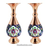 گلدان مسی پرداز مدل موشکی 20 سانتی مجموعه ی 2 عددی کد MJ-26