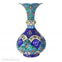 گلدان میناکاری مسی مدل کوزه ی 16 سانتی کد LT-20