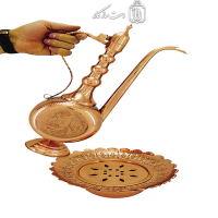 آفتابه لگن مسی زنجان چکش طرح دار کد MJ-123