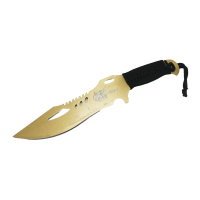 چاقوی شکاری بوکر طلایی با غلاف مشکی 36 سانتیمتری کد MN-51